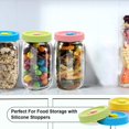thumbnail image 4 of Innovative Airtight Sealing System, Regular Mouth Colored Plastic Mason Jar Lids with Silicone Rings, Ensure Leakproof and Rust-proof Storage, Ideal for Ball, Kerr, and More (24PCS), 4 of 8