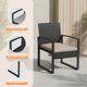 thumbnail image 4 of Conjunto bistró de 3 piezas para patio de ratán PE negro - Muebles exteriores con mesa de vidrio templado - Sillas resistentes a la intemperie - Cojines grises incluidos, 4 of 8