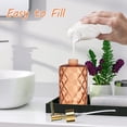 thumbnail image 4 of Glass Soap Dispenser Diamond Design, 12Ounce Multifunctional Soap Dispenser (Amber), 4 of 11