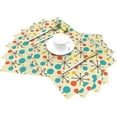 thumbnail image 3 of Mid Century Fifties Modern Atomic Retro Placemats Set of 4 Yellow Kitchen Table Mats for Dining Farmhouse Holiday Home Decor Linen Washable Place Mats 12"x18", 3 of 6
