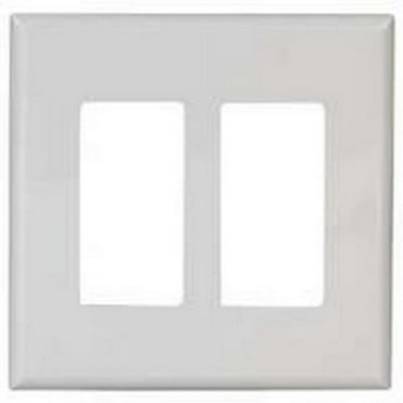 Eaton Cooper Wiring PJ Series PJS262W Mid-Size Wallplate, 2-Gang, Polycarbonate, White