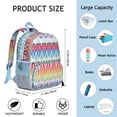 thumbnail image 6 of Boho Bohemia Geometric Line Art Backpack Backpack for School,Cute School Bag,Schoolbag with Adjustable Shoulder Straps & Padded Back,13.8"x11.4"x6", 6 of 6