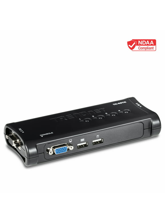 TRENDnet TK-407K 4-port USB KVM Switch Kit (Include 4 x KVM Cables)