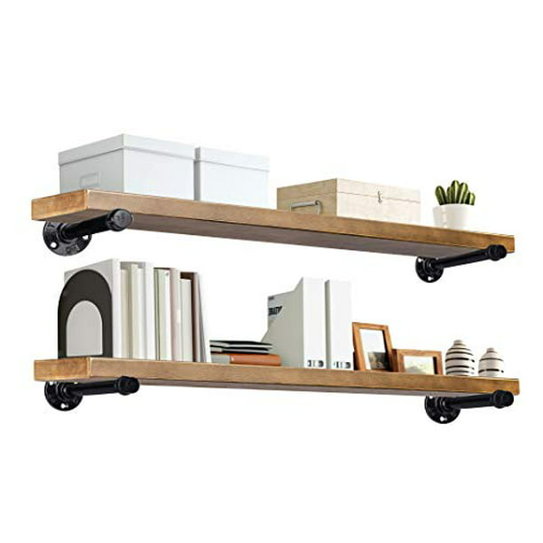 Ten49 Industrial Wood Shelf 36, Iron Wood Shelves