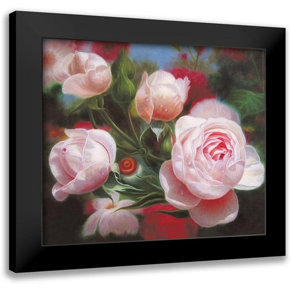 Murphy, John 23x20 Black Modern Framed Museum Art Print Titled - American Flowers VIII