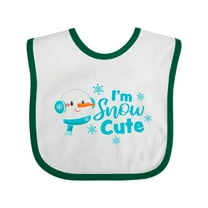 Inktastic I'm Snow Cute with Snowman and Snowflakes Christmas Boys or Girls Baby Bib