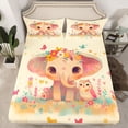 thumbnail image 2 of Homewish Zoo Animal Elephant Full Size Sheets,Watercolor Ink Painting Bed Sheets,Kawaii Butterflies Sheet Sets For Girl Teens,Luxury Bedroom Decor,4pcs, 2 of 7