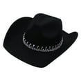 thumbnail image 2 of Wide Brim Hat Summer Photo Props Western Cowboy Hat for Travel Beach Outdoor Black, 2 of 9