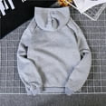thumbnail image 4 of Womens Sweatshirt Plus Size Clearance Hooded Pocket Long Sleeve Casual Print Sweatshirt Gray L, 4 of 5