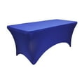 thumbnail image 1 of 1 Pc, Rectangular 8 Ft Spandex Table Cover - Royal Blue For Wedding Party, Events & Home Decor(Machine Washable & Dryable), 1 of 1