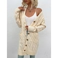 thumbnail image 2 of LAICAIW Womens Cardigan Long Sleeve Cable Knit Sweater Open Front Loose Outwear with Pocket, 2 of 5