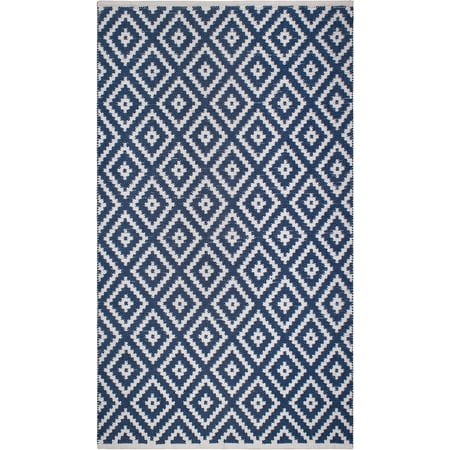 Plastic Recycled Rugs Fab Habitat, Indoor Outdoor Floor Rug - Handwoven, Made from Recycled Plastic Bottles - Chanler - Blue (2' x 3') - PET ()