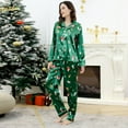 thumbnail image 2 of Afdoent Pajamas For Women Set Women Christmas Snowman Candy Printed Autumn Winter Comfortable Casual Home Clothes Long Sleeve Lapel Trousers Pajama Set Classic, 2 of 7