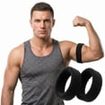thumbnail image 3 of COUVER 1 inch Soft Cotton Terry Stretchable Bicep/Arm Band, Black (1 Pair), 3 of 8