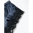 thumbnail image 4 of Ensemble de Lingerie en Dentelle Florale Aguichant Classique 4 Pcs avec Robe Ceinturée en Satin, 4 of 4