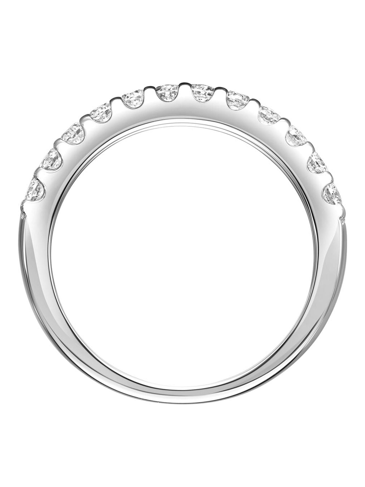 1 Carat DEW Moissanite 10K White Gold Two-Row Anniversary Ring