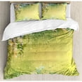 thumbnail image 3 of Flower Duvet Cover Set Twin Size, Spring Foliage with Leaves Hand Drawn Aesthetic Inspiring Envrionmental Friendly Picture, Decorative 2 Piece Bedding Set with 1 Pillow Sham, Green, by Ambesonne, 3 of 3