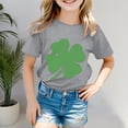 thumbnail image 2 of Gerichy Girls Graphic Print T-Shirt St. Patrick's Day Shirt for Girls Summer Casual Short Sleeve Tops with Four Leaf Print Kids Teen Girls T-Shirts, 2 of 5