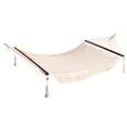 thumbnail image 2 of Bliss Hammocks 1-Person Fringe Cotton Rope Hammock, Spreader Bar & Hanging Hardware, 78x48, 2 of 12