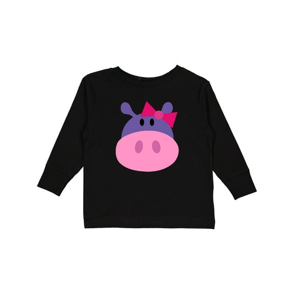 Inktastic Girl Hippo Girls Long Sleeve Toddler T-Shirt