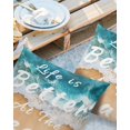 thumbnail image 3 of Outdoor Waterproof Pillow Covers Pack of 2, Summer Life Is Better At The Blue Beach Beach Ocean Decorative Throw Pillowcases Cushion Covers for Garden Patio Tent Sofa Couch, 16x16 inch, 3 of 8