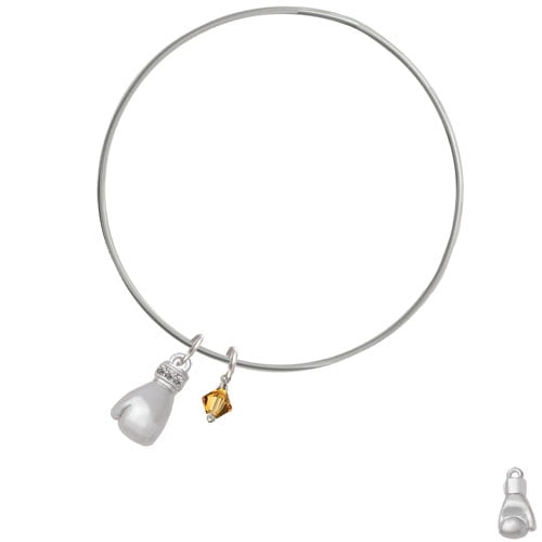 Large Boxing Glove Yellow Bicone Bangle Bracelet