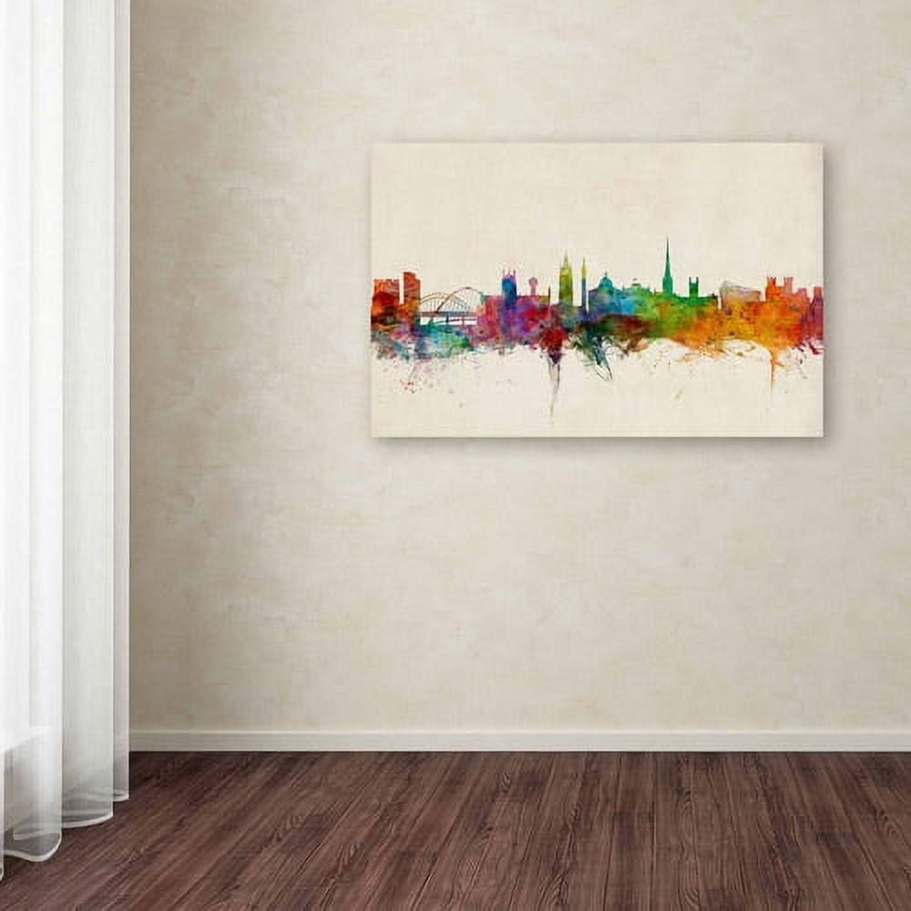 Trademark Fine Art "Newcastle England Skyline" Canvas Art by Michael Tompsett