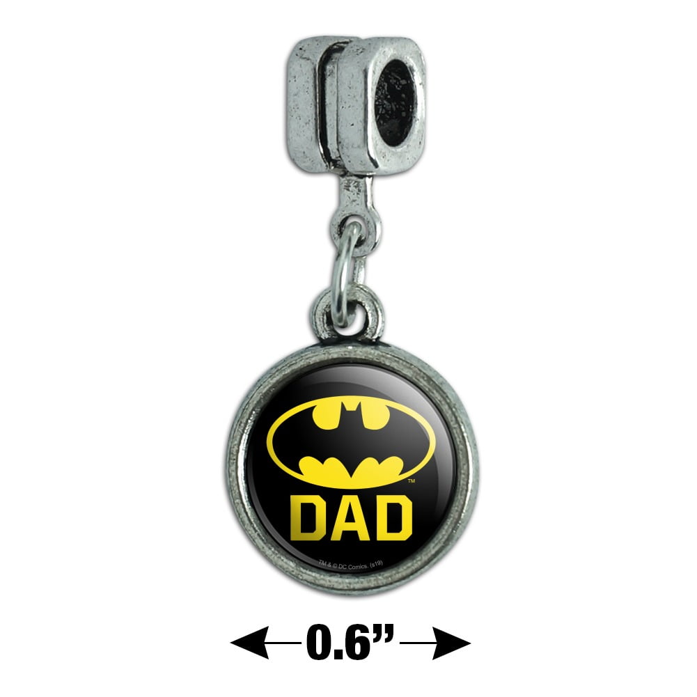 Batman Bat Dad Shield Logo Italian European Style Bracelet Charm
