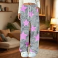 thumbnail image 2 of Kaemgyyd Womens Pajama Pants Cute Star Comfy Lounge Pants Shaggy Fuzzy Drawstring Sleepwear Pj Bottoms with Pockets, 2 of 4