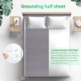 thumbnail image 4 of Merisky Grounding Sheets, Grounded Half Flat Bed Sheets 24"x110" Fit All Bed Sizes, Conductive Sheets with Cord & Clips, 5% Silver Fiber Earth Connected Sheet for Sleep (Gray, 1 Pack), 4 of 6