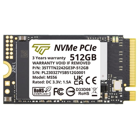 Timetec 512GB M.2 2242 SSD NVMe PCIe Gen3x4 3D NAND TLC Read/Write Speed Up to 2,100/1,600 MB/s Compatible with Laptop and Desktop