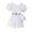 White1934, variant on MEZZALL New Girls Casual 2PCS Outfits Sets Ribbed Cross Back Romper With Buble Sleeves & Bag Leisure Toddler Baby Wear 3-4Y