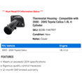 thumbnail image 2 of Thermostat Housing - Compatible with 2000 - 2005 Toyota Celica 1.8L 4-Cylinder 2001 2002 2003 2004, 2 of 2
