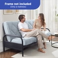 thumbnail image 4 of Jamdok 6" Full Size Memory Foam Futon Mattress  Replacement(Frame Not Included),Futons Sofa Couch Bed with Thickened Pillowtop Cover, Floor Mattress with Two Types of Firmness, Light Grey, 4 of 7