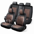 thumbnail image 2 of Car Seat Covers Full Set Fit for Hyundai Sonata 1999-2026, Premium Faux Leather Waterproof Breathable Anti‑Slip Seat Protectors, Black&Brown, 2 of 7