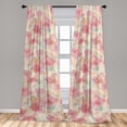 thumbnail image 2 of Hollyhock Window Curtains, Simple Boho Floral Silhouette and Outline Pattern on Jumble Back Print, Lightweight Decor 2-Panel Set with Rod Pocket, Pair of - 28"x84", Pale Pink Peach Coral, by Ambesonne, 2 of 3