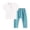 Light Blue, variant on Toddler Matching Set Boys,Cotton Henley Neck Short Sleeve Top Wide Leg Pants Casual Outfit Light Blue 2-3t