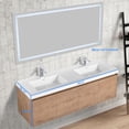 thumbnail image 6 of Blossom Bern 60" Floating Vanity, Double Acrylic Sink, Soft-Close Doors, Classic Oak, Space-Saving Design, 6 of 10