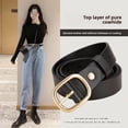 thumbnail image 2 of Belt Women's Head Layer Pure Cowhide Premium Versatile Casual Jeans Belt Stylish Simple Pin Buckle Belt Women, 2 of 6