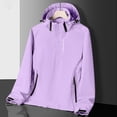 thumbnail image 6 of FRSASU Women's Rain Jacket Plus Size Waterproof Windbreaker Adjustable Lightweight Rain Coats Outdoor RainCoats with Pockets Purple, 6 of 9