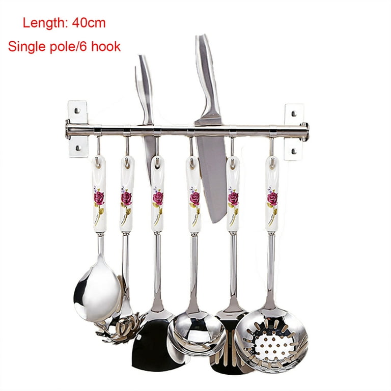 Stainless Steel Kitchen Rack for Pots, Pans and Utensils Wall Mounted  Kitchen Storage 