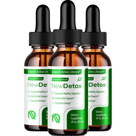 New Detox Liquid Drops – NewDetox Natural Blend Healthy Organic Support, 3 Pack, 3 Month Supply