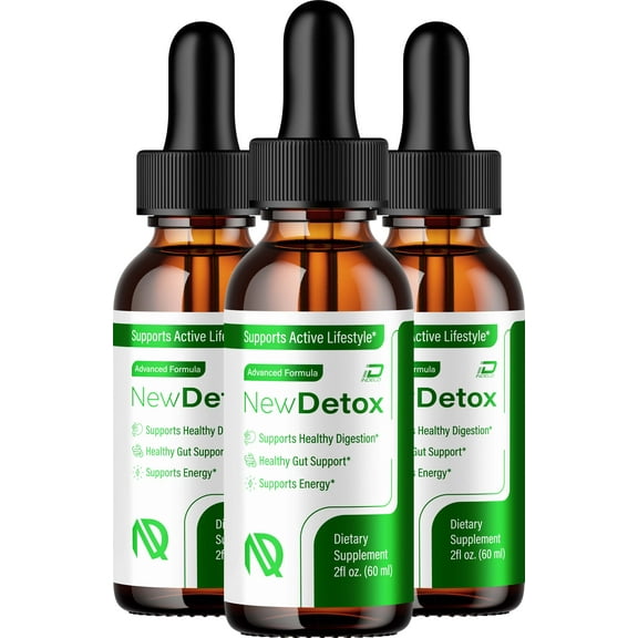 New Detox Liquid Drops – NewDetox Natural Blend Healthy Organic Support, 3 Pack, 3 Month Supply