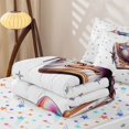 thumbnail image 5 of Homewish Colorful Gradient Bowknot Zipper Full Size Comforter Sets with Fitted Sheet and 2 Pillowcases For Girls,Kids Ball Games Zipper Bedding Set For Teens,Reversible,4 Pieces, 5 of 7
