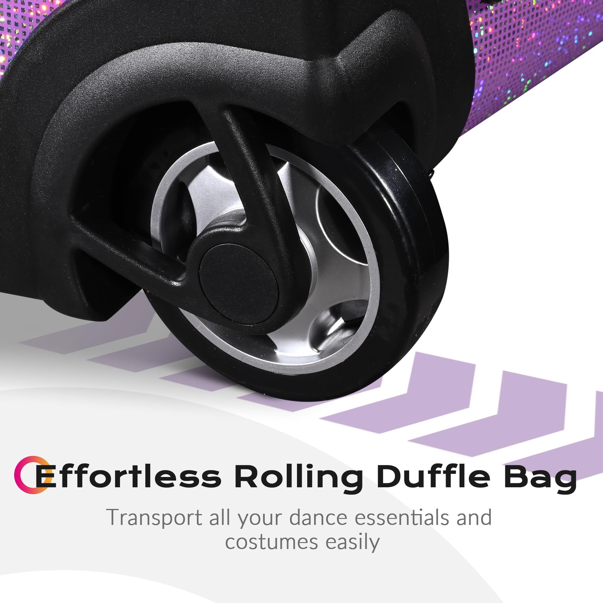 Byootique Rolling Dance Bag with Garment Rack Dream Duffel Bag Recital Bag Travel Duffle Organizer for Dance Competition Performances FA Amethyst