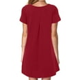 thumbnail image 4 of Chemises à Manches Courtes pour Femmes Robe T-Shirt d'Été Décontractée pour Femmes Tunique Ample à Manches Courtes avec Poches pour Femmes Robe d'Été Ample pour Femmes Robe T-Shirt Femme, 4 of 9
