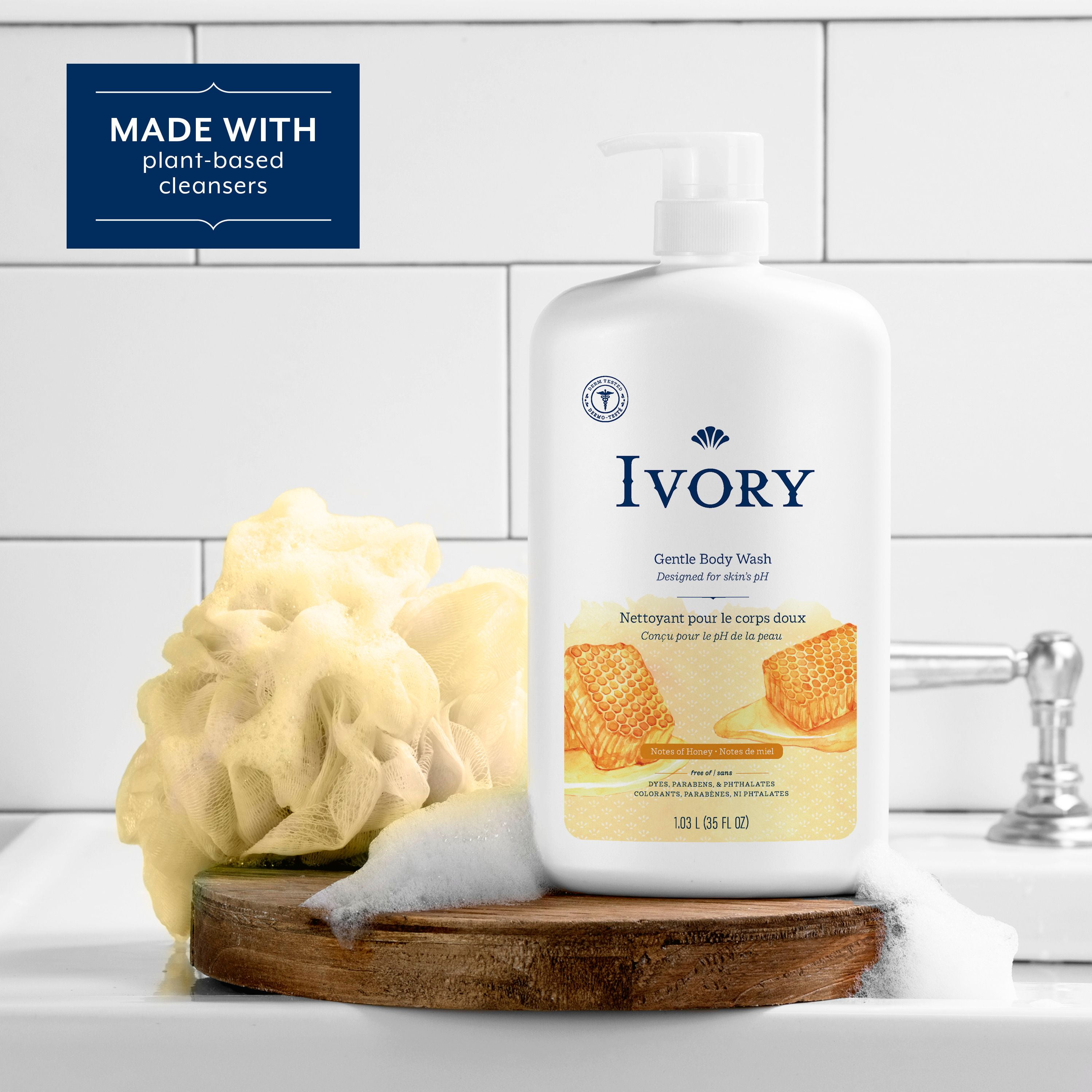 Nettoyant pour le corps Ivory Doux, parfum de lait et miel 1035ML