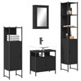 thumbnail image 1 of vidaXL 4 Piece Bathroom Furniture Set Black Engineered Wood, 1 of 5