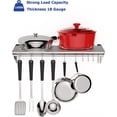 thumbnail image 4 of GloryStar Kitchen Storage Rack and Organization, Stainless Steel Metal Wall Shelf with 10 S Hooks, 4 of 7