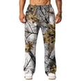 thumbnail image 5 of Camo Wide Leg Sweatpants for Men Loose Streetwear Jogger Pants with Hand Pockets for Outdoor Hunting Bronze M, 5 of 7